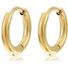 Made by Nami Orecchini Oro Donna - Piccoli Cerchi Impermeabili Acciaio Inossidabile 8mm Anallergici Quotidiani