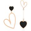 Linawe Orecchini a cuore da donna neri, orecchini pendenti gioielli in oro rosa, orecchini a bottone orecchini da donna in acciaio inossidabile, grandi orecchini da appendere a forma di amante