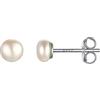 PROSILVER Orecchini Donna con Perla Bianca d'Acqua Dolce, 4 mm Orecchini Argento 925 Bottone Donna Perle Vere Stud Earring con Confezione Regalo-PROSILVER