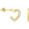 SOFIA MILANI - Orecchini da Donna in Argento 925 - Placcati in Oro e con Pietra Zircone - Orecchino a Perno a Cuore - E1200