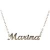 10:10 Collana Donna Nome Personalizzato In Acciaio Inox Anallergico, Gioiello Donna Nome Finitura Lucida, Catena Sottile Regolabile Realizzato in Italia (Marina)