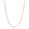 U7 Collana Donna Oro Acciaio Inossidabile Catenina Acciaio Donna a Graffetta da 3,4 mm Sottile Catenina Regolabile Lunghezza 51 + 5cm Colore Placcato Oro 14K, con Confezione Regalo