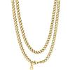 PROSTEEL Collana Uomo a Catena Barbazzale Cubana Grande Robusta, Larghezza 5 mm, Lunghezza 55 cm, Acciaio Inossidabile Placcato Oro 18K, Hip Hop Punk Rap, Oro, Regalo Perfetto (con Confezione)