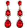 Clearine Orecchini Donna magnifico Piccolo - Grande Triple a goccia Cristallo pendenti Rosso Oro-fondo