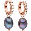 Purelei® - Orecchini a cerchio da donna Pearly - Acciaio inossidabile placcato oro 18 carati / rosa/argento - Con scintillanti perle Keshi e perle di vetro - Orecchini Ø 15 mm - Gioielli unici, Normal