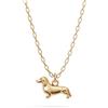 LUUK LIFESTYLE Collana bassotto ciondolo e acciaio inossidabile (50cm), con carta HAPPINESS, gioielli semplice, portafortuna, idea regali donna, lei, compleanno, animali, oro