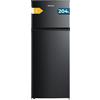 Cecotec Frigorifero Combinato Compatto Bolero CoolMarket 2D 204 Black E, 204L, Altezza 143 cm, Larghezza 55 cm, Classe E, Illuminazione LED, Compressore Inverter Plus, Tecnologia Ciclica, Nero