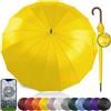 Royal Walk Ombrello Pioggia Antivento Grande 54 Pollici Ombrello Portatile Automatico Aperto Per 2 Persone Uomo Di Legno Leggero Resistente 16 Costole Golf Da Viaggio Impermeabile Robusto 120cm Giallo