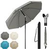 WOLTU Ombrellone da Spiaggia/Giardino con Funzione di Inclinazione e Altezza Regolabile, Tessuto Resistente ai Raggi UV da 180 gsm, Rotondo da 1,35 m Grigio scuro