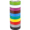 Adam Hall Accessories 580813 RNB 10 - Nastro isolante 0,13 mm x 15 mm x 10 m kit di 10 colori