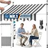 KESSER® Tenda da Sole a Morsetto con manovella per Balcone, Tenda da Sole per Balcone, Regolabile in Altezza, Idrorepellente, Protezione Solare, Copertura per terrazze, Bianco - Grigio, 350cm