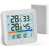 VOCOO Termometro Igrometro Wireless Digitale per Interno Esterno,Monitor di umidità Misuratore di Temperatura e Umidità con 1 Sensori Remoti,Retroilluminazione, Icona Comfort Tendenza, 100m Range