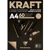 Clairefontaine 975818C Blocco collato Carta Kraft BiColor - 60 fogli Carta Kraft Bruna e Nera A4 21x29,7 cm 90g - Carta Double Face per lo Schizzo e il Disegno