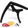 TIGER GACAPO9-BK Capotasto a grilletto con sgancio rapido per chitarre acustiche, elettriche, bassi - colore nero