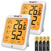 TempPro ThermoPro TP53 Termometro Igrometro Interno Misuratore di umidità e Temperatura Ambiente Digitale Termoigrometro Professionale per Casa con Tocca Retroilluminazione, 2 Pacchi