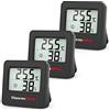 TempPro ThermoPro TP157 3 Pezzi Termometro Ambiente Interno Casa, Igrometro Digitale Misuratore Umidità con Sensore Umidità e Temperatura per Camera Ufficio e Serra