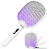 WOCVRYY Racchetta Zanzare Elettrica Pieghevole 4000V 1800mAh 3 in 1 Scacciamosche Elettrico USB Ricaricabile Insetti Scacciamosche Portatile e Luce LED Adatto per Interni ed Esterni