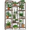 Bamworld Porta Piante da Esterno Scaffale per Piante da Interno Alto Supporto per Piante Legno Sostiene più Vasi Arredo Giardino Bonsai Vaso