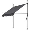 tectake® Tenda da Sole a Morsetto con Manovella, Altezza e Inclinazione Regolabile, Telo Impermeabile e Resistente ai Raggi UV, Ideale per Balcone e Terrazzo, 150x180cm - Nero/Grigio