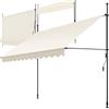 tectake® Tenda da Sole a Morsetto con Manovella, Altezza e Inclinazione Regolabile, Telo Impermeabile e Resistente ai Raggi UV, Ideale per Balcone e Terrazzo, 300x180cm - Beige