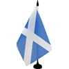 AZ FLAG - Bandiera da tavolo Scozia blu cielo 21 x 14 cm - Piccola bandiera scozzese da ufficio 100% poliestere con asta di 25 cm e base in plastica nera