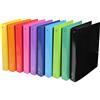 Exacompta - 51929E - Conf. da 10 Raccoglitori Foderati in Cartoncino Lucido Plastificato Iderama - 4 Anelli Tondi 30 mm - Dorso 40 mm - F.to Esterno 26x32 cm per A4 - 10 Colori Assortiti