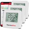 TempPro ThermoPro TempPro TP357 Termometro per Ambienti Interni Bluetooth Igrometro Misuratore di Umidità e Monitor Della Temperatura con APP Intelligente e Registrazione dei Dati, 3 pezzi