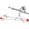 Wiltec Aerografo doppia azione mod.130T, serbatoio 7 ml, ugelli 0,2, 0,3 e 0,5 mm, Aeropenna per aerografia