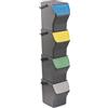TATAY Contenitori Differenziata Easy Waste 20L | Set da 4 | Design Modulabile e Impilabile | Coperchio con Sistema Click | Manico Integrato per il Trasporto | Materiale Riciclato | 35x27x36cm, Grigio