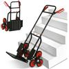 Durhand Carrello Portapacchi Pieghevole 120 kg max con Maniglia Estraibile, Carrello da Trasporto in Acciaio, PP e TPR, 60x45x109 cm, Rosso e Nero