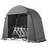 Outsunny Tenda Garage per Biciclette da Esterno Impermeabile 245x120x200 cm Capanno da Giardino con Ingresso con Zip per Attrezzi in Metallo Zincato e Tessuto PE Grigio Scuro