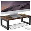 OROPY Supporto per Monitor per Computer in Legno con Struttura in Metallo, Riser per Schermo per PC Portatile, Organizzatore di Archiviazione Desktop per Casa o Ufficio - L40 x W23 x H14cm