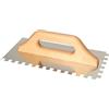KOTARBAU® - Spatola dentata in acciaio inox, 280 x 130 mm, denti da 10 x 10 mm, con manico in legno