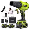 YUQUESEN Soffiatore a Batteria, 900.000 RPM, Soffiatore Foglie Elettrico Completo di 2 Batterie, Caricabatterie e 2 Ugelli, per Giardino, Cortile, Auto e Rimozione Neve, Verde
