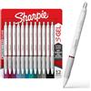 Sharpie S-Gel | Penne Gel per Scrittura | Punta Media (0,7mm) | Inchiostro di Colori Assortiti | Fusto Bianco Perla | Confezione da 12