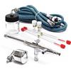 Wiltec Aerografo doppia azione mod.134K, serbatoi 20ml 7ml, ugelli 0,2 0,5 mm, Aeropenna per aerografia
