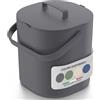 PTMS® Bidone Umido 6L - Cestino Umido coperchio da appendere e setaccio interno - Pattumiera Umido Cucina lavabile in lavastoviglie, compatta e funzionale - Disponibile in 5 colori
