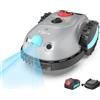 YARDCARE V100 Robot Tagliaerba a Batteria con Navigazione Visiva, Rilevamento di 150 Ostacoli, Robot Tosaerba Elettrico Fino a 150 m², Robot Tosaerba Eelettrico con Taglio a Spirale, Lame di Ricambio