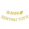 G2PLUS 18 ANNI SENTIRLI TUTTI:3m Striscione di Compleanno di Brillante Carta,2 pezzi Oro Bandierine Happy Birthday per Festa di Compleanno