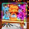 Ortizan Lavagna Luminosa per Disegnare, Lavagna Luminosa Bambini, 35x25 cm 13 modalità di luce, incluso adattatore, supporto e catena per appendere, Regalo Creativo per Fidanzata,Mamma,Papà Festività