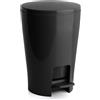 TATAY Cestino Bagno 5L con Pedale | Secchio Interno con Manico | Design Pratico e Facile da Pulire | Plastica di Alta Qualità e Resistente | 19 x 21 x 28,2 cm - Modello Diabolo - Nero