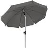 LIFERUN Ombrellone da giardino 200 cm,Ombrellone da Spiaggia, Inclinabile, UPF 50+ con Funzione Pieghevole, 8 Stecche in acciaio, Stabile, Adatto per Balconi, Giardini e Terrazze, Grigio