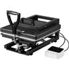 VEVOR Pressa a Caldo 38 x 38 cm 5 in 1 Multifunzione, Termopressa di Riscaldamento Rapido Uniforme, Macchina per Pressa a Caldo a Sublimazione per Magliette, Nero