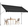 VEVOR Tenda da Terra Retrattile 350 x 120 cm Tenda Manuale con Manovella, Altezza Regolabile 218-310 cm Tenda da Sole per Balcone Esterno Resistente ai Raggi UV, per Terrazza/Balcone/Cortile, Nero