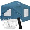 Laneetal Gazebo da Giardino con Pareti Laterali, Pergola per Campeggio, Feste, Spiaggia, Gazebo Pop-up Esterni, con Borsa per il Trasporto, 3x3 m Pieghevole, Blu