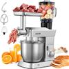 VEVOR Impastatrice Mescolatore per Cucina da 1300 W con Ciotola in Acciaio Inox 4,3 L e Ciotola per Mescolare 1,5 L, Impastatrice con 6 Velocità e Gancio per Impastare, Frusta e Sbattitore