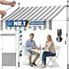 KESSER® Tenda da Sole a Morsetto con manovella per Balcone, Tenda da Sole per Balcone, Regolabile in Altezza, Idrorepellente, Protezione Solare, Copertura per terrazze, Bianco - Grigio, 200cm
