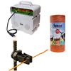 Gemi Elettronica Recinto Elettrico Kit per Uso Professionale con 1 x Elettrificatore 220V + Filo 500 MT 2.2 Mm² + 100 isolatori per Pali in Ferro - Recinzione Elettrificata per Pecore Galline Mucche maiali Volpi