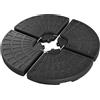 Yaheetech Base per Ombrellone Set 4 Pezzi Riempibile con Sabbia o Acqua 52L in HDPE per Esterno Giardino Veranda Nero
