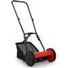 SOARS Tosaerba manuale a cilindro, tosaerba con larghezza di taglio di 30 cm, vassoio di raccolta 18,5 l, altezza di taglio regolabile a 4 livelli 15-40 mm, 5 lame in metallo